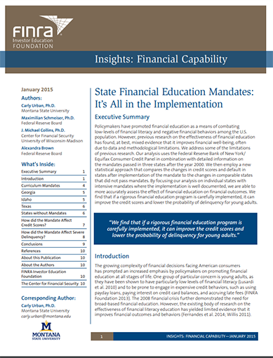 state financial education mandates